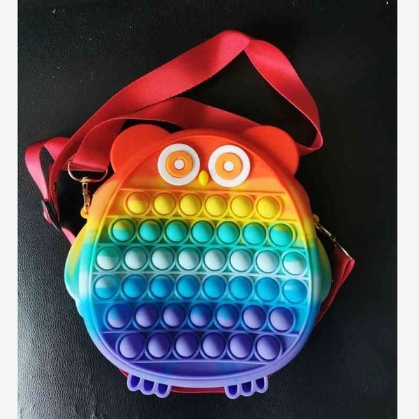 

new rat killing pioneer owl silicone cartoon zero wallet mobile phone bag press fingertip bubble music
