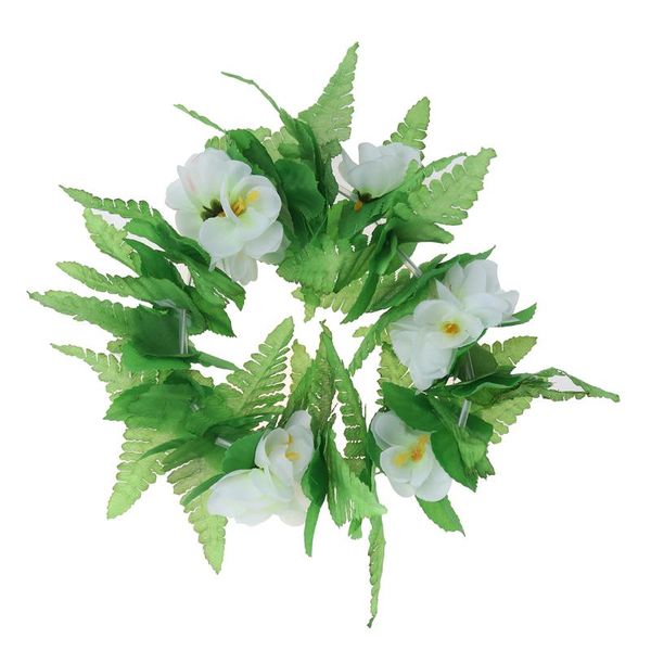 

decorative flowers & wreaths hawaii performance head garland dance decor green leaf flower loop for girl woman lady (green)