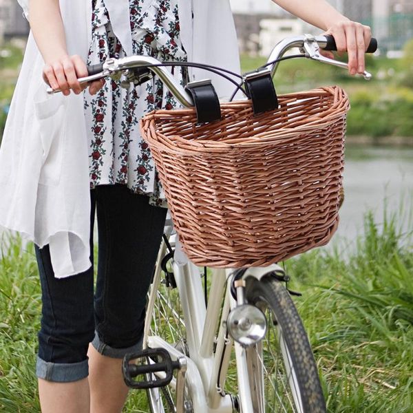 

cycling bags bicycle bucket electric car front rattan basket waterproof sturdy simple food high capacity for children