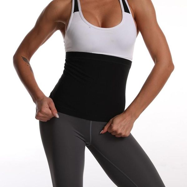 

waist support female sauna sweating waistband fitness padded belt body shaping sports corset increase temperature belly, Black;gray