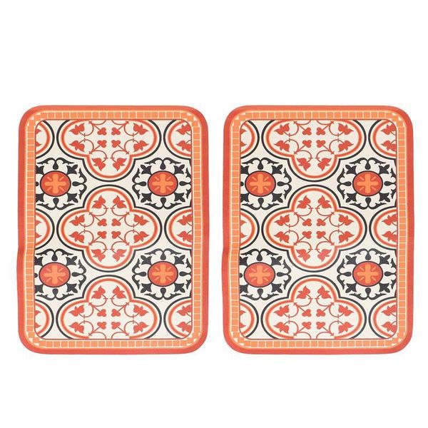 

mats & pads 2pcs leather western food place mat waterproof anti-skid oilproof table