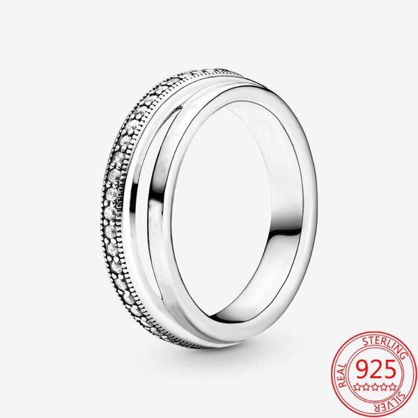 

cluster rings arrivals sterling silver 925 triple band pave ring couple bright holiday brand exquisite luxury gift, Golden;silver