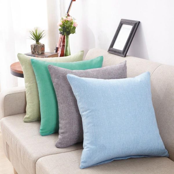 

cushion/decorative pillow solid linen pillows sofa cushions cover pillowcases office car backrests case cushion living room home decor