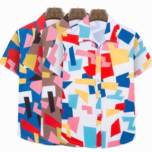 

men's shirts ummer printed hort leeve beach tretch caual looe ize, White;black