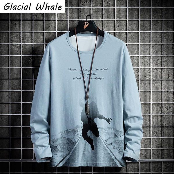 

men's hoodies & sweatshirts glacialwhale crewneck sweatshirt men hip hop printed japanese streetwear harajuku oversized blue hoodie z6y, Black