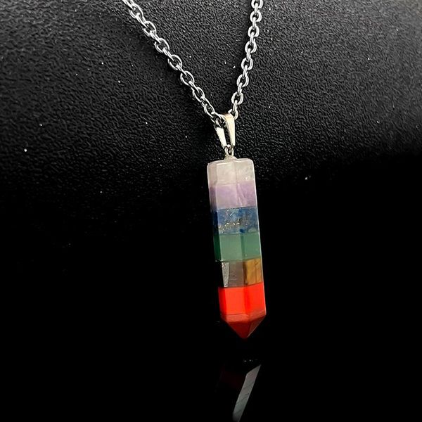 

pendant necklaces handmade natural stone for women fashion trend colorful necklace couple jewelry party holiday gifts wholesale, Silver