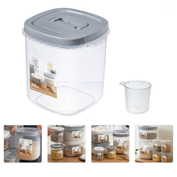 

1pc sealing rice box kitchen bucket household storage (grey)