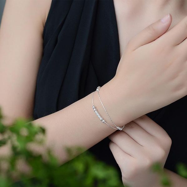 

bangle bg-331 korean style fashion personality simple light bead small tube bracelet cute sweet jewelry, Black