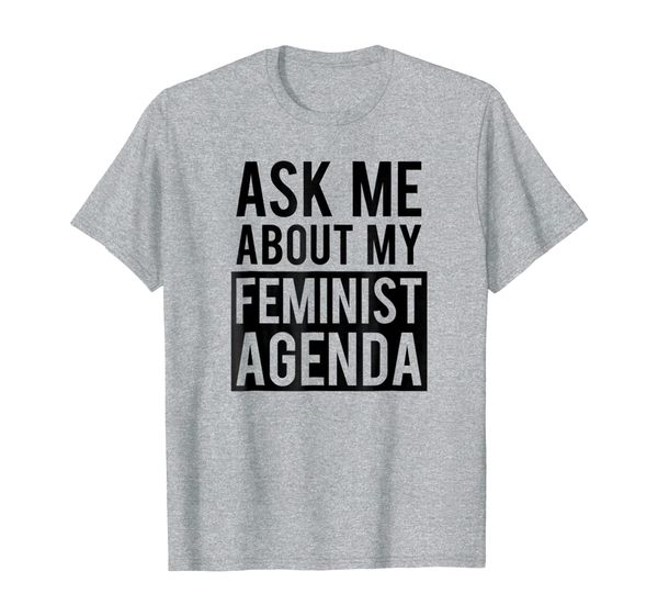 

cute ask feminist agenda t-shirt - gender equality t-shirt, White;black