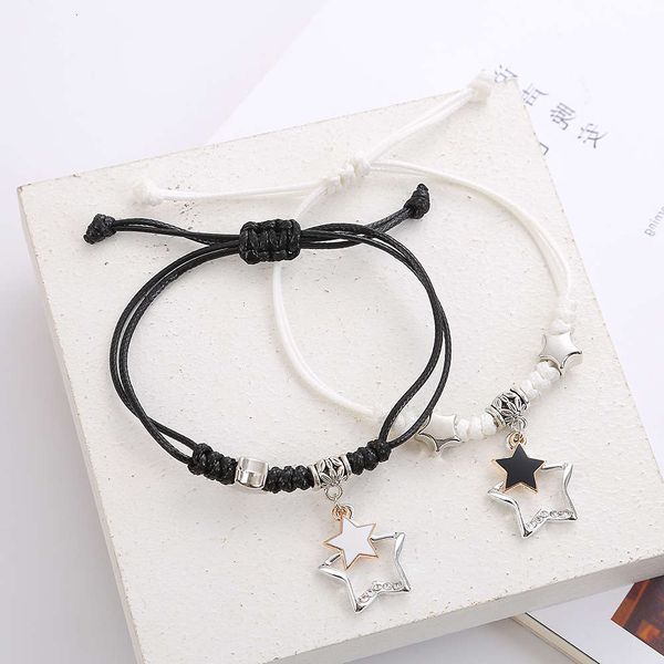 

hand catenary two sets of korean couple bracelets for boys and girls, Black