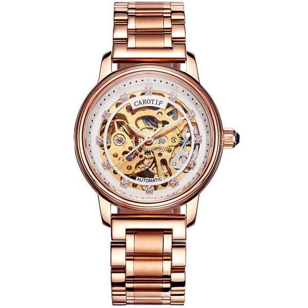 

wristwatches carrotiv watch female simple fashion hollow mechanical, Slivery;brown