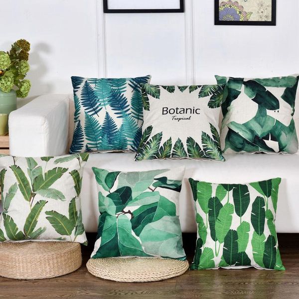 

cushion/decorative pillow spring green leaf pattern creative back cushion with filling core 18 inch 45x45cm mall el decorative sofa chair th