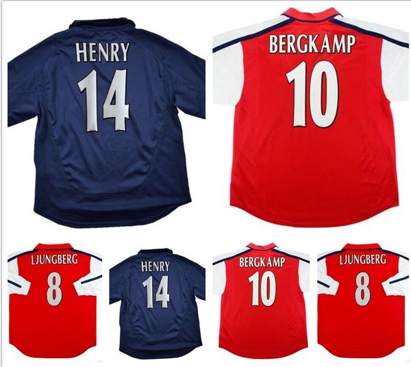 

2000 2002 bergkamp henry retro soccer jersey 2001 home away vieira pires keown ljungberg wiltord cole classic vintage football shirt, Black;yellow