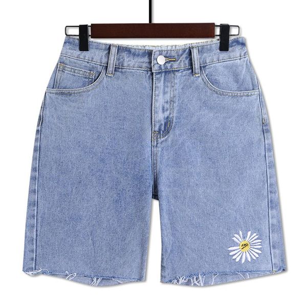 

women's jeans large size l-6xl denim shorts female loose small wrinkle wide leg pants jean ladies casual riding, Blue