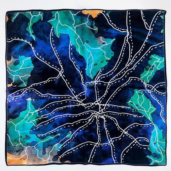 

scarves square 100 % silk mulberry scarf women fashion 2021 print small neck scarfs office foulard kerchief female bandana shawl, Blue;gray