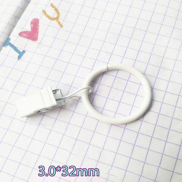 

other home decor 10 pcs/set metal curtain rings with clips for showers bathroom bedroom living room window drapery (white)