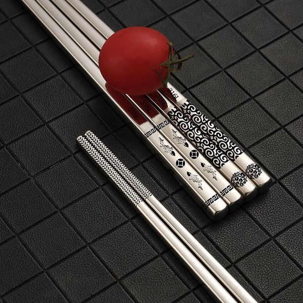 

chopsticks 24cm korean stainless steel laser engraving anti-scalding anti-skid