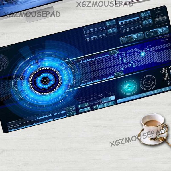 

mouse pads & wrist rests xgz cool technology interface custom large game pad black lock edge computer table mat rubber non-slip fashion coas
