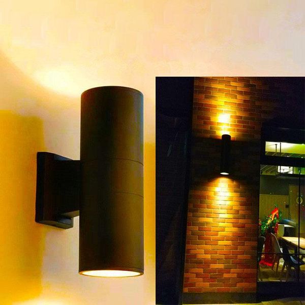 

waterproof 6w 10w wall lamp outdoor decorative up and down dual-head aluminum cylinder cob led porch lights ac 85-265v lamps