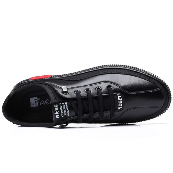 

dress shoes men's cow leather fashion casual anti slip white lacing new autumn youth man split apux, Black