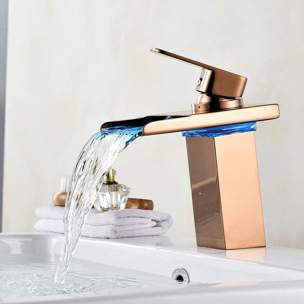 

bathroom sink faucets 2021 waterfall faucet led faucet. gold brass basin mixertap deck mounted
