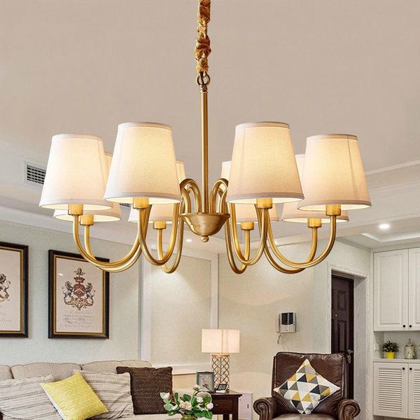 

pendant lamps large copper chandelier american simple modern home dining living bedroom retro creative pure country garden ceiling light