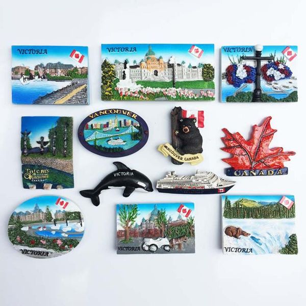 

fridge magnets north america canada tourist souvenir po wall refrigerators home decor magnetic stickers rome decoration