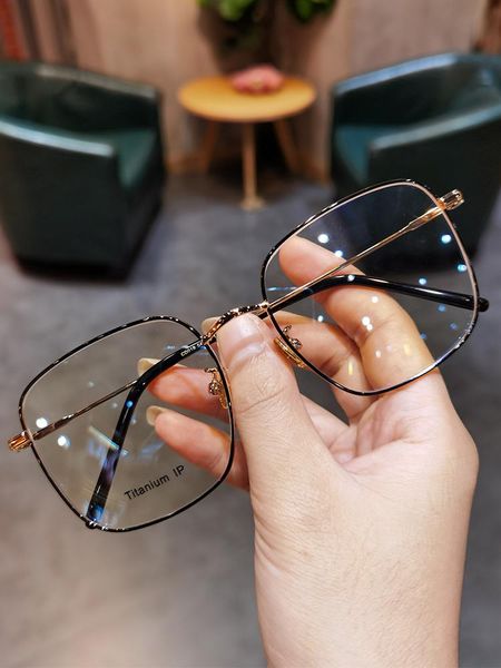 

fashion sunglasses frames jiandan small face modification cute korean glasses rose gold gorgeous frame for men or women can prescription ant, Black
