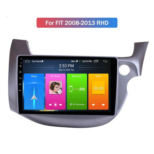 Tela de toque Car DVD Player para Honda Fit 2008-2013 RHD WiFi, Espelho-Link, Carplay, DVR, Jogos, Dupla Zone, SWC