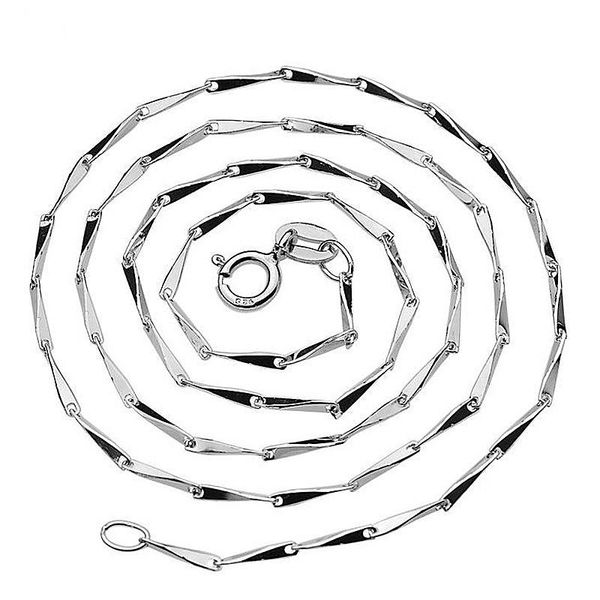 

chains trendy 18 inch beads necklace 925 silver plated jewelry accessories