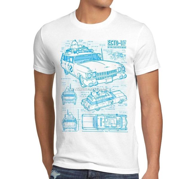 

men's t-shirts ecto - 1 blueprint mens t-shirt busters ghostbusters ghost slimer car- show original title, White;black