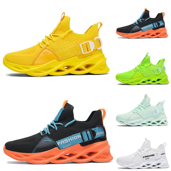 

ale non-brand men women running shoes black white green volt lemon yellow orange breathable mens fashion trainers outdoor sports sneakers