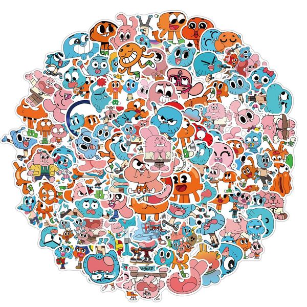 

100 pcs the amazing world of gumball waterproof stickers for kids room