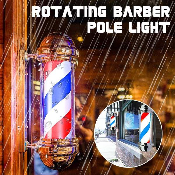 Downloads de 55 cm de barbearia de barbeiro iluminação rotativa Red Branch Blue Stripe Listras Luz de cabelo LED de parede de cabelo