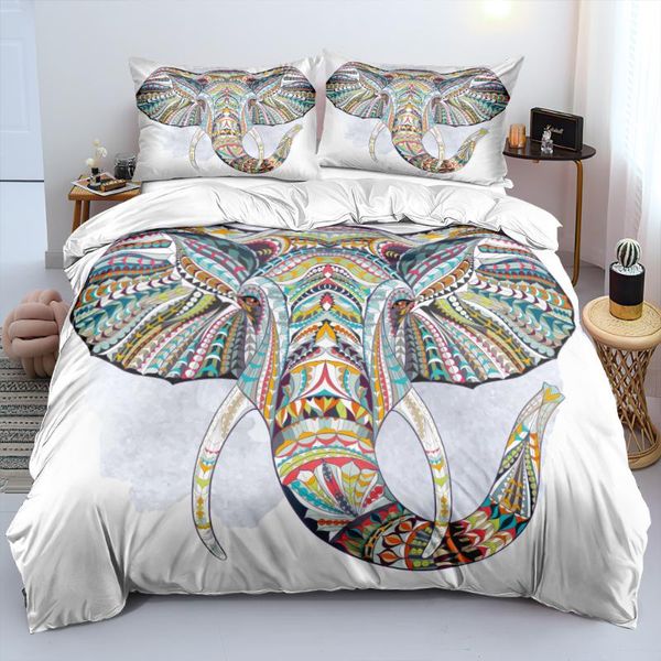 

bedding sets 3d white bed linen custom design animal duvet cover pillow covers king  single twin size 160*200cm elephant beddings