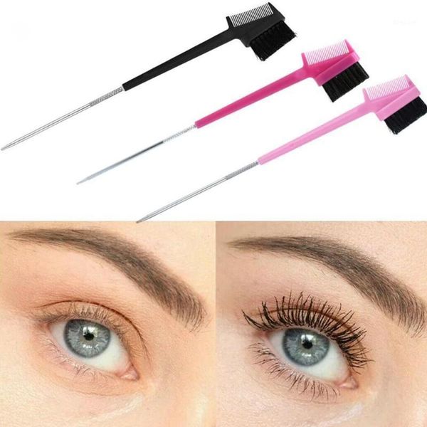 

three-in-one steel needle eyebrow makeup brush, dual-use dyeing eyelash styling, multi-function brush1