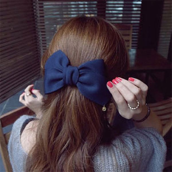 

new headwear cloth bowknot hairpin spring clip horsetail clip, Golden;silver