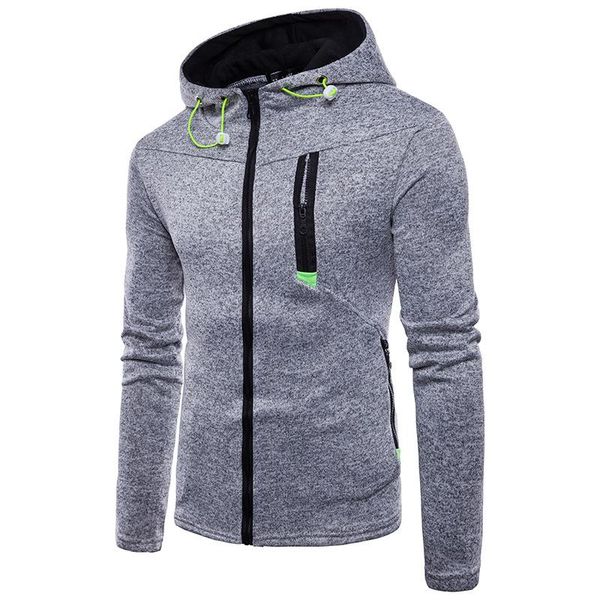 

men's hoodies & sweatshirts long sleeve youth hoodie trend all-match autumn spring simplicity hansome zipper decoration fashion casual, Black