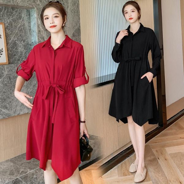 

maternity dresses 513# nursing dress spring autumn long sleeves thin loose lactation stylish for pregnant women mom, White