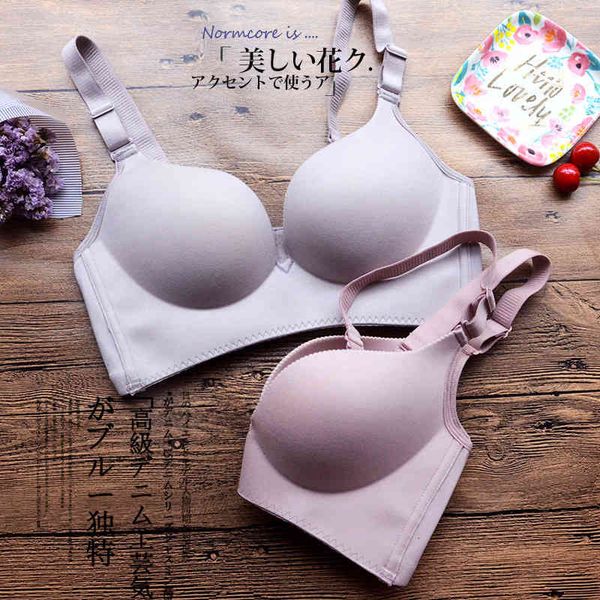 

high end jin wei breathing underwear no steel ring gathered adjustment bra women's thin style, Red;black