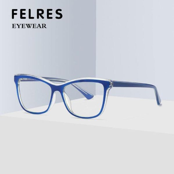 

sunglasses felres tr90 frame optical glasses for women brand design anti-blue light eyewear ladies classic retro f2041, White;black