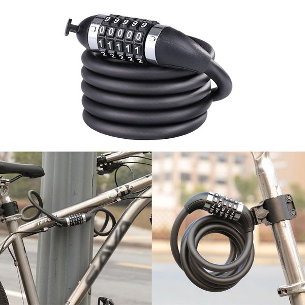 

bike locks cycling lock outdoor safety portable convenient 1.8m anti-theft wear-resistant antiaging key password type mtb