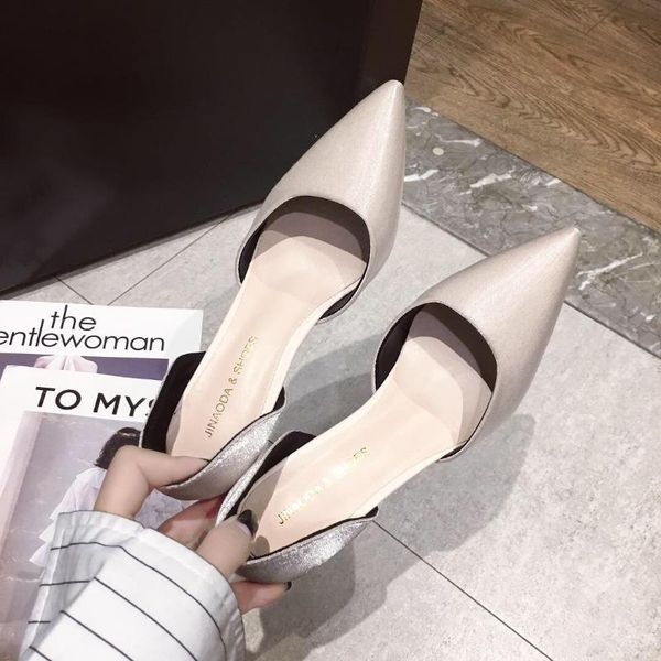 

women sandals female 2021 spring fashion pointed stiletto girl high heels pumps hollow thin wedding shoes 35-41, Black