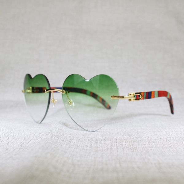 

75% off outlet store online heart shape natural wood sunglasses men rimless black white buffalo horn sun glasses for summer driving pink sha, White;black