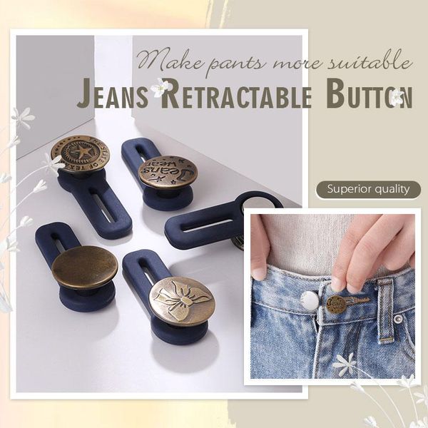 

storage bags jeans retractable buttonfor clothing adjustable waistline increase waist fastener extended button 3pcs