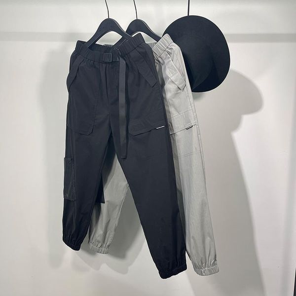 

men's pants personality men casual pencil gothic clothing high street sweatpants autumn spring calf-length loose black