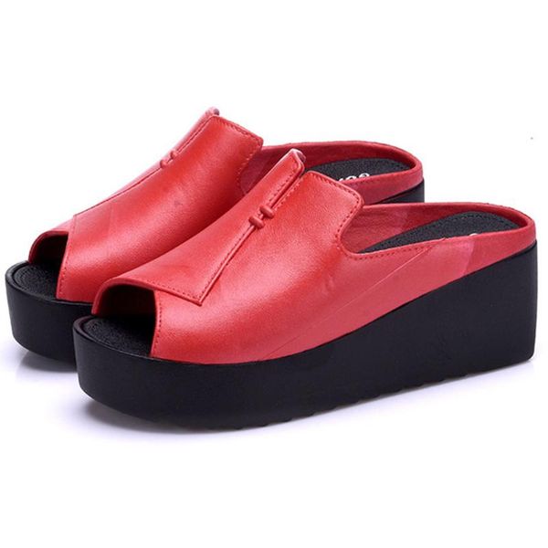 

karin platform slip-on women sandals summer female shoes fashion beach flops wedges slippers, Black