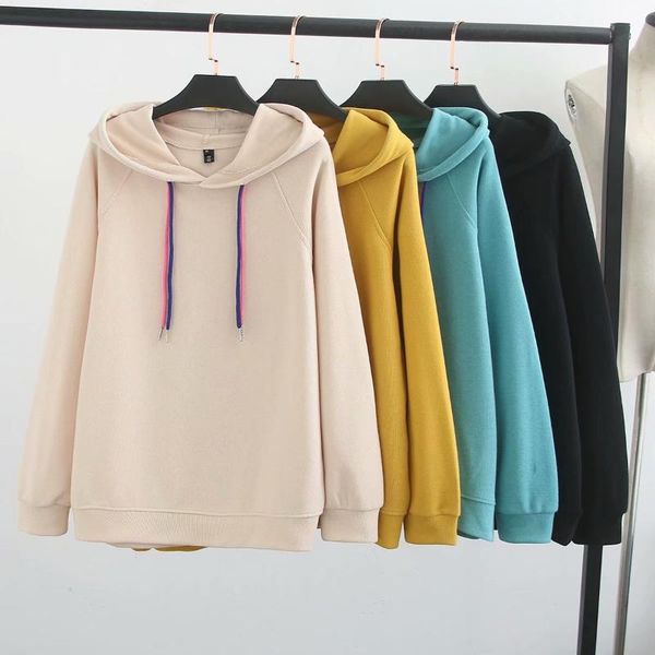 

women's hoodies & sweatshirts spring autumn hoodie large size womens thin 2021 fashion ins loose-fit korean-style raglan hooded mid-len, Black