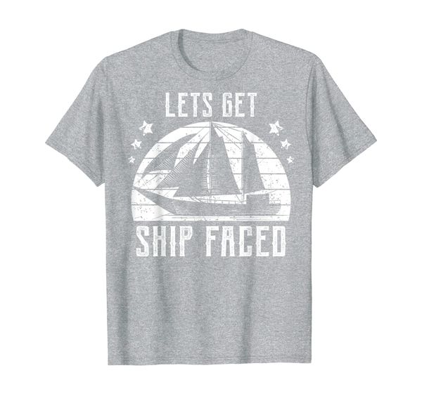 

cruise t-shirt get ship faced pun drinking tee, White;black