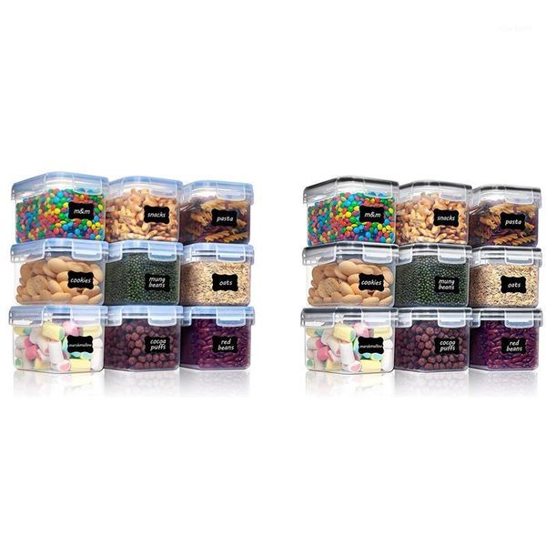 

storage bottles & jars 0.8 l set, cereal containers,storage containers, airtight, dry food container, set of 9